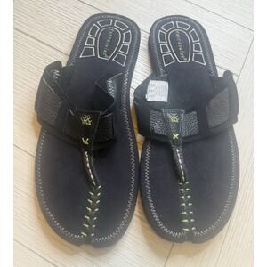 Terrasoles Flip Flop/Thongs/ Sandals Men's Sz 12 Black post toe.Summer, Vacation